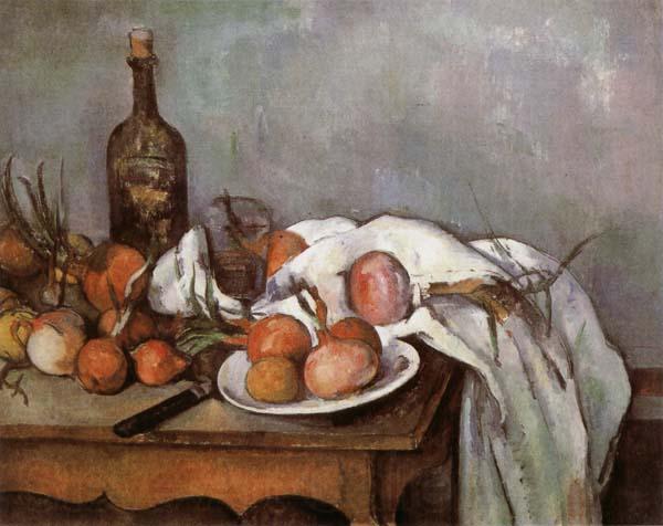 Paul Cezanne Onions and Bottle